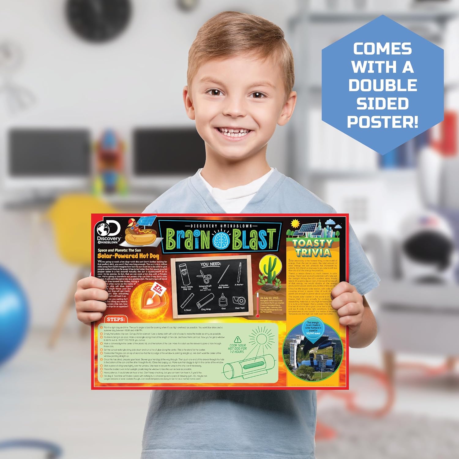 Discovery #MINDBLOWN – Juego de microscopio de 48 piezas con marco de metal duradero, aumento de 100X a 1200X, juego completo con tubos de ensayo,