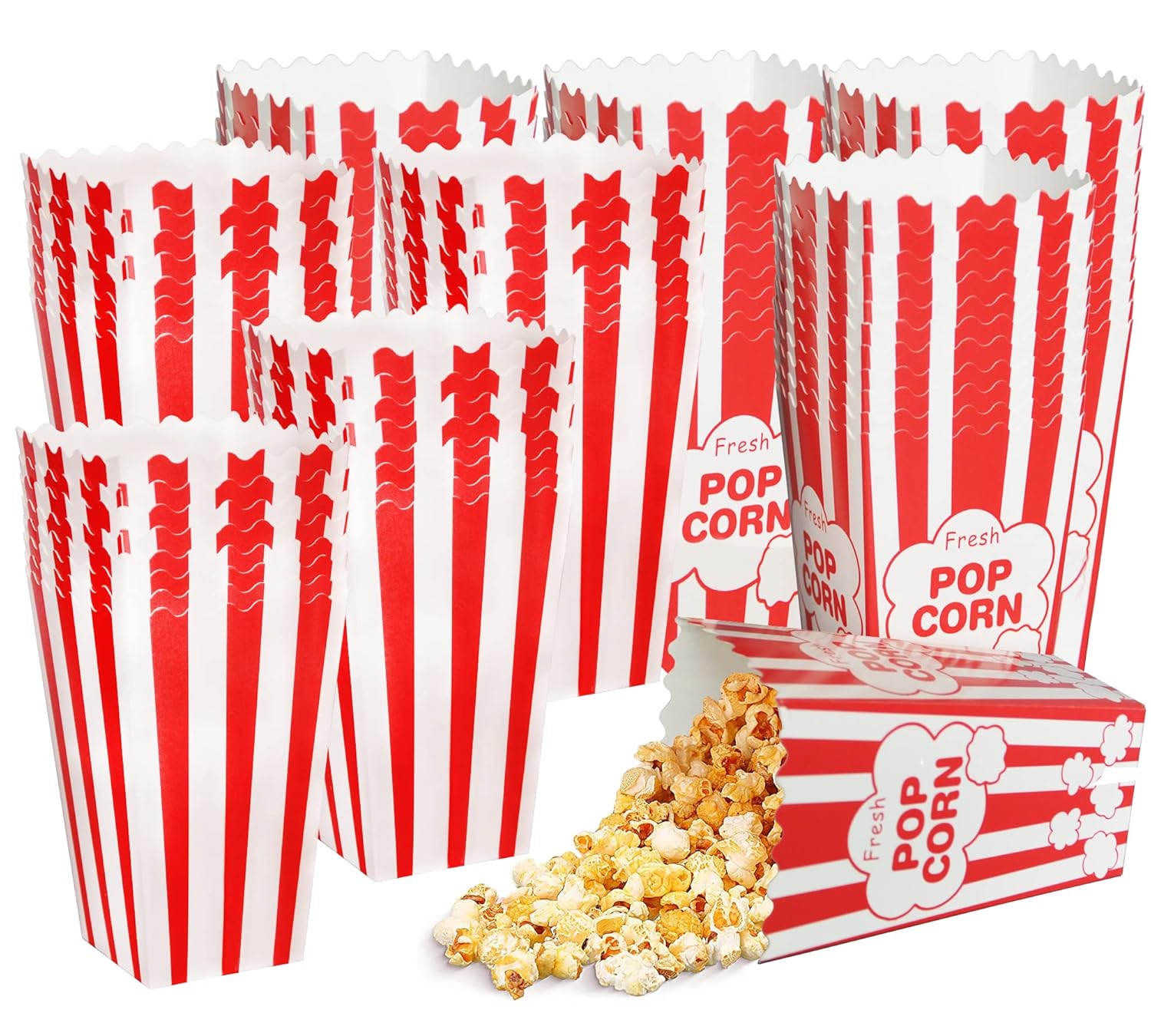 100 cajas pequeñas para palomitas de maíz para noche de cine, contenedores individuales para dulces, bolsas de palomitas de maíz para fiestas,