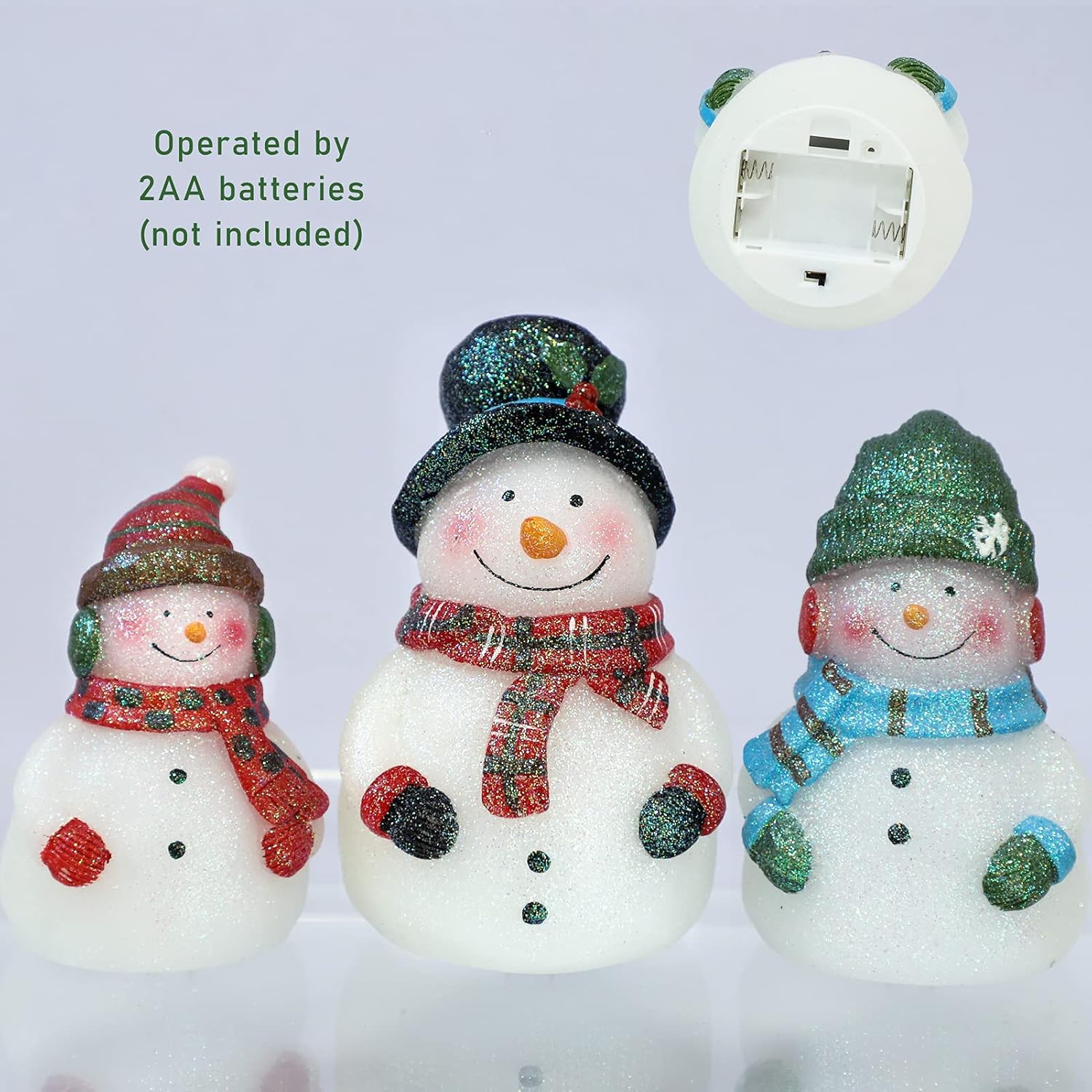 Velas LED de Navidad sin llama, muñeco de nieve, iluminación novedosa, funciona con pilas, con control remoto, velas parpadeantes decorativas para