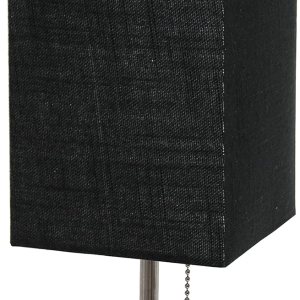 Simple Designs LT1087-BLK – Lámpara de mesa con carga USB de níquel cepillado pequeño con interruptor de cadena, color negro Simple Designs LT1087-BLK – Lámpara de mesa con carga USB de níquel cepillado pequeño con interruptor de cadena, color negro