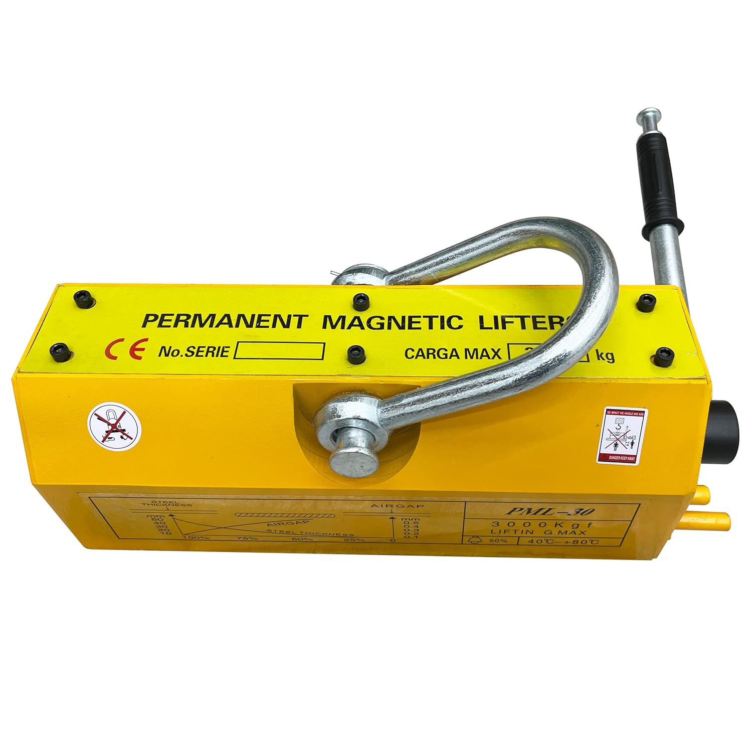 BREVELTION Levantador magnético permanente de 6600 libras6,613.9 lbs, imán de elevación de metal con mango antideslizante, para grúa de tienda de