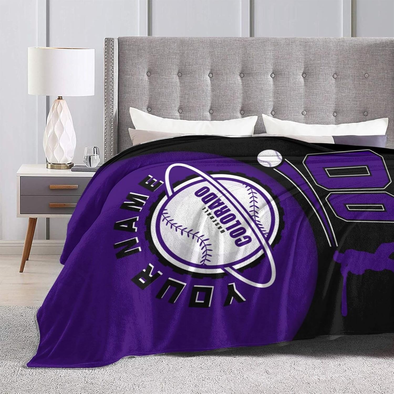 Manta personalizada Colorado con nombre numérico para hombres, mujeres, niños, regalos para fanáticos, 30 x 40 pulgadas, 40 x 50 pulgadas, 50 x 60