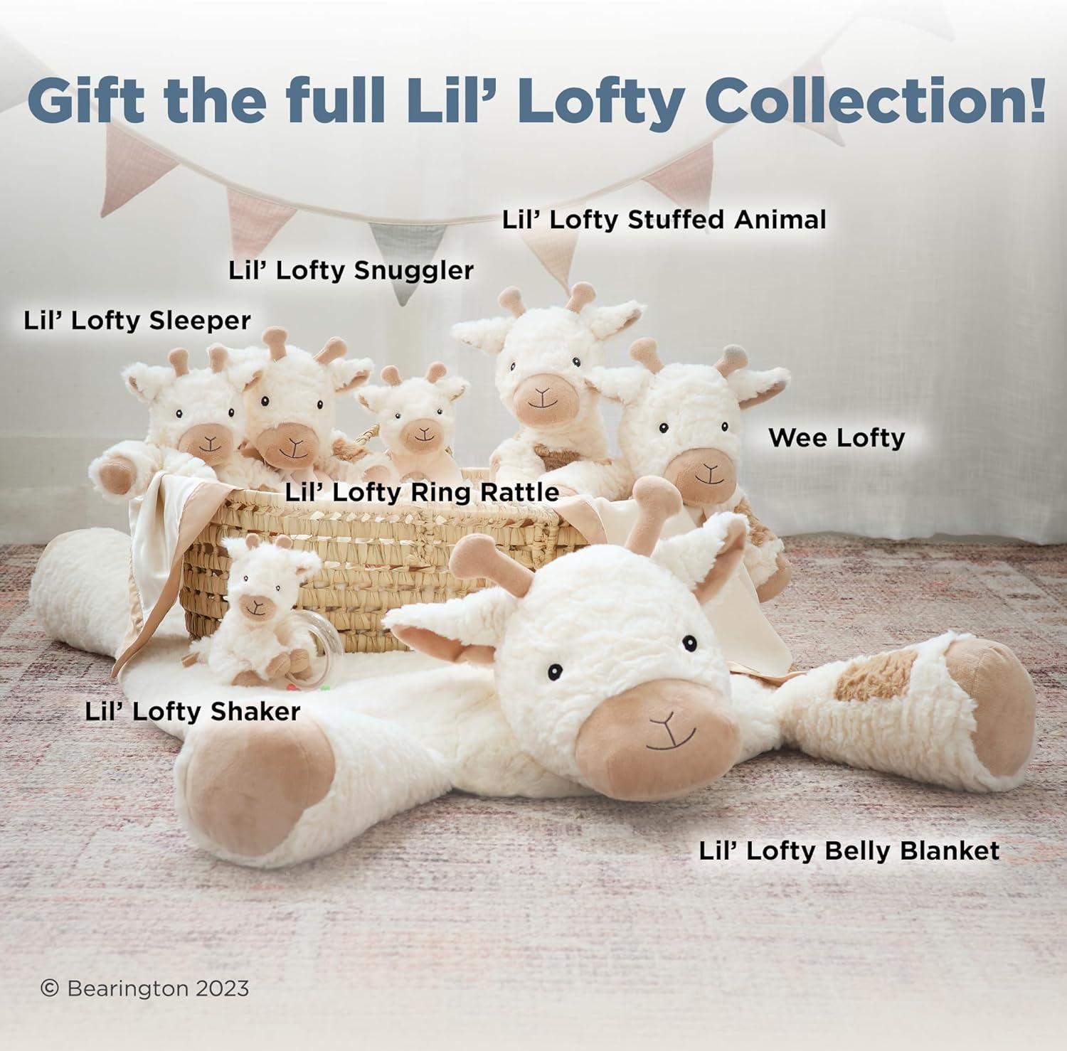 Bearington Lofty – Jirafa de peluche de 11 pulgadas, animales de peluche para bebés, peluche de jirafa