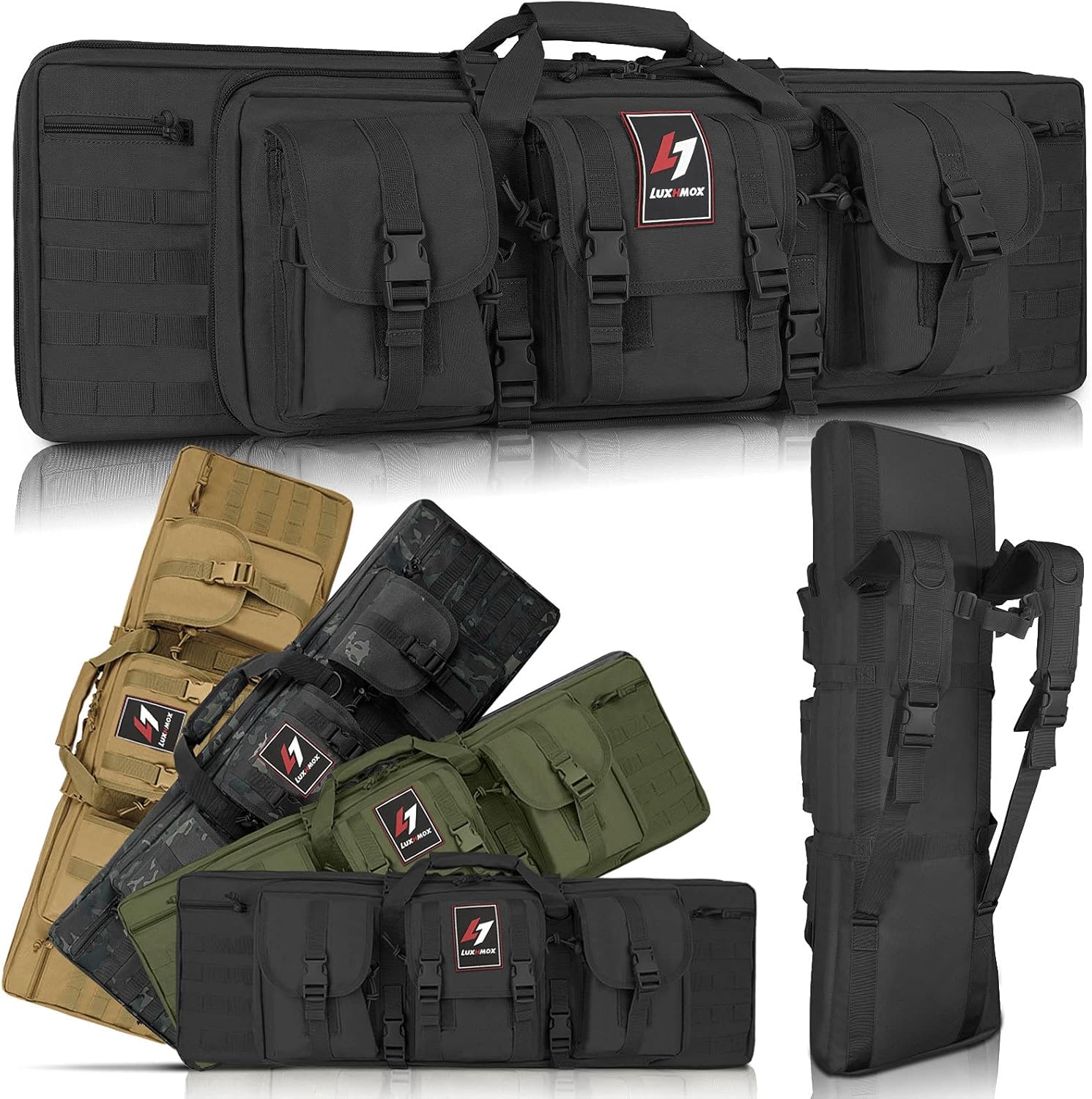 Double Long Soft Rifle Case, American Classic Outdoor Tactical Carbine Rifle Bag & Multi-Function Long Gun Case, Perfect for