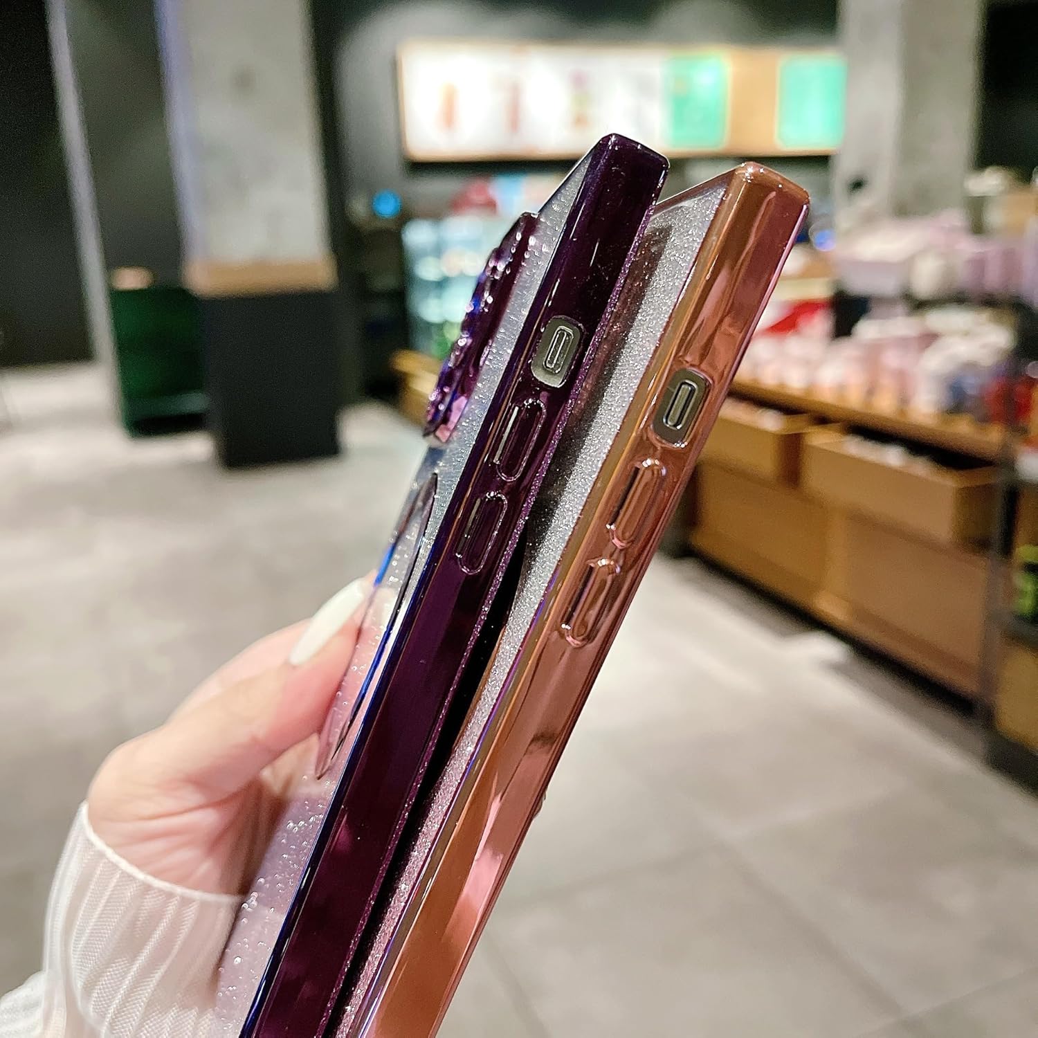 aowner Funda magnética para iPhone 11 Pro Max cuadrada con purpurina compatible con MagSafe protección resistente, ajuste delgado, a prueba de