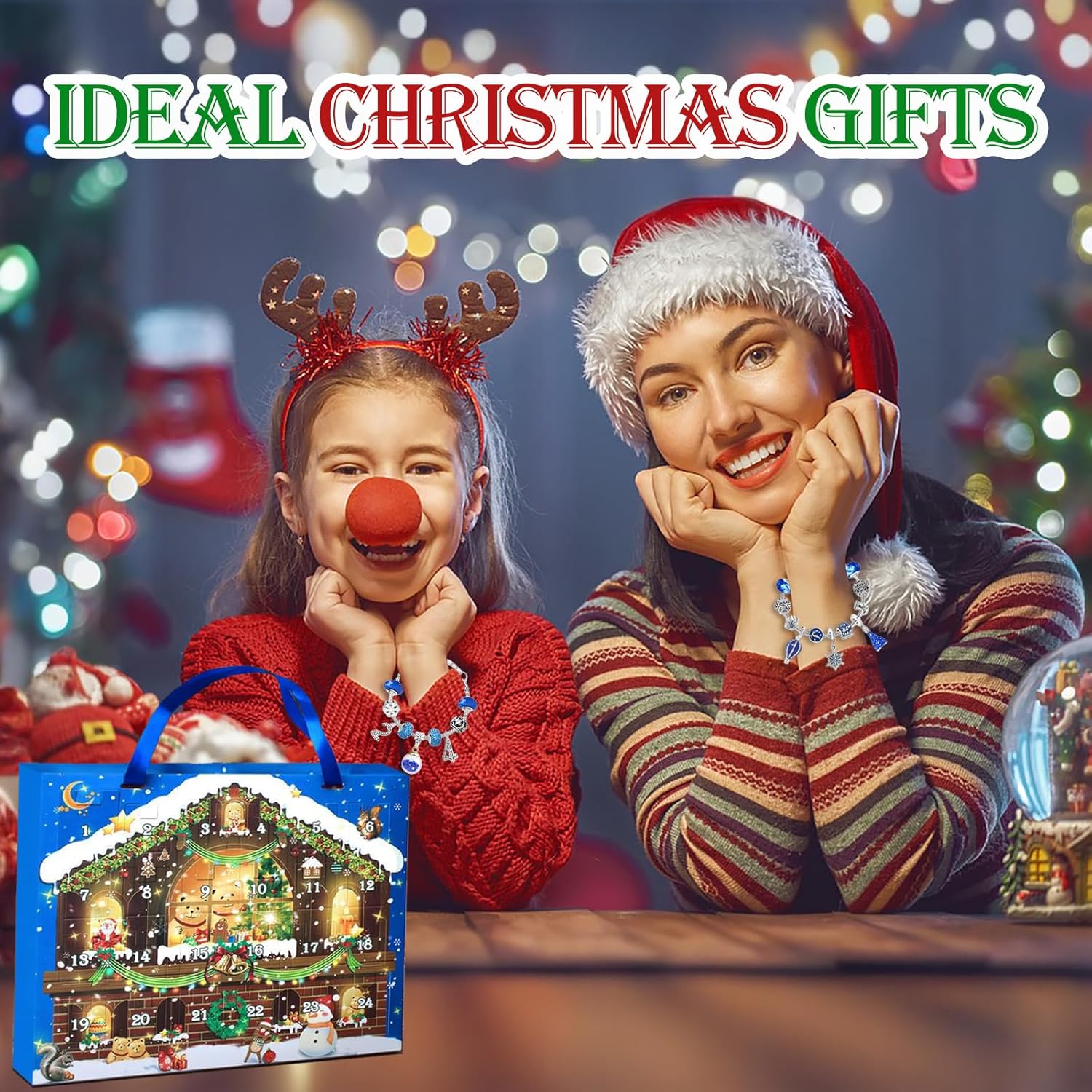 Calendario de Adviento de Navidad 2023 para niñas, juego de 24 pulseras, regalos de Navidad para niños, calendario de cuenta regresiva de 24 días de