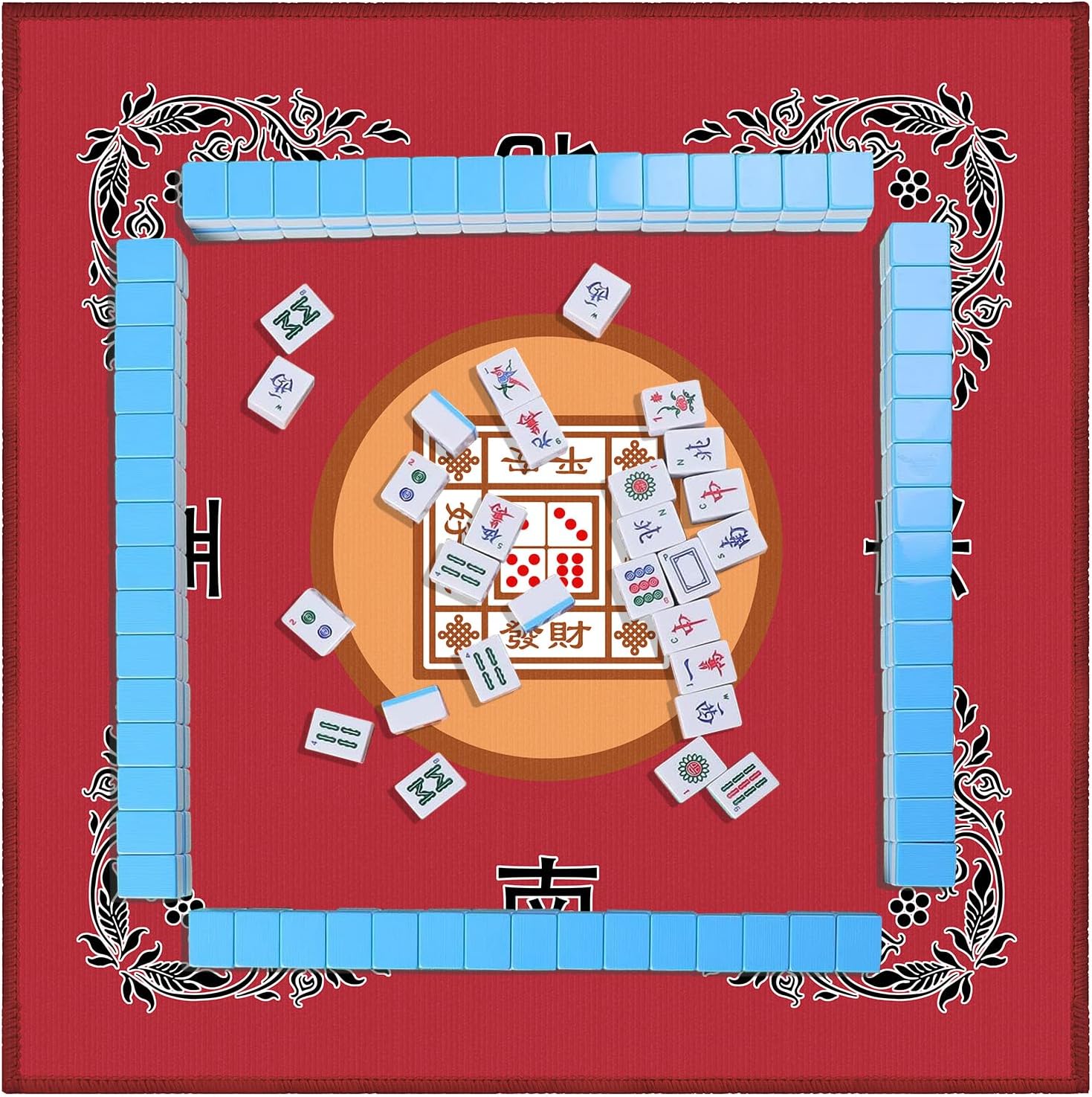 Mahjong Mat, cubierta antideslizante y de reducción de ruido, 30.7 pulgadas de largo x 30.7 pulgadas de ancho (30.7 in x 30.7 in), mantel de