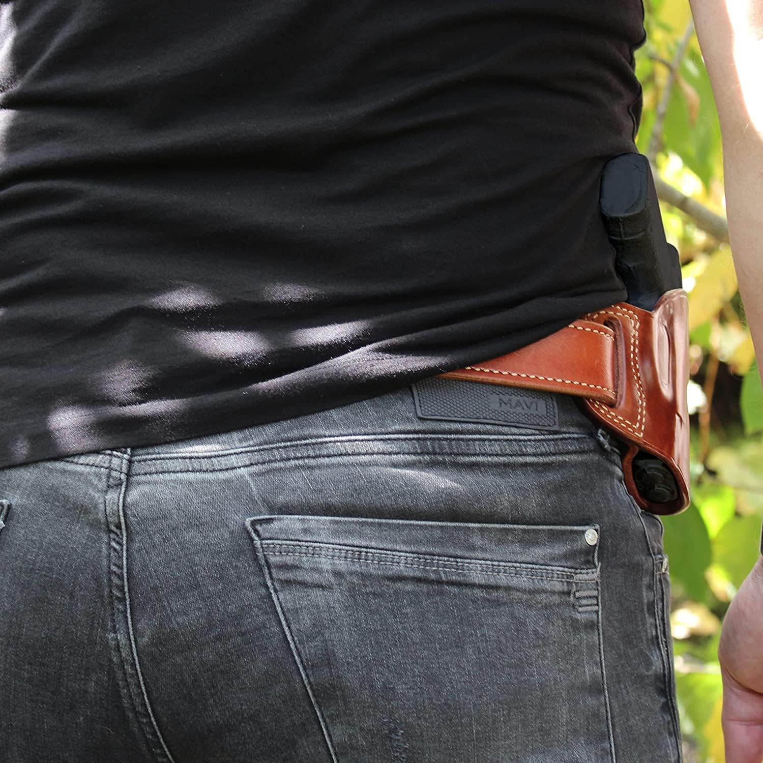 Premium The Ultimate – Funda de piel para panqueques OWB, parte superior abierta, se adapta a Kimber R7 Mako Subcompact de 0.354 in 3.37 pulgadas,