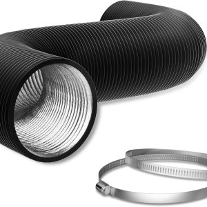 Conducto de aluminio flexible de 4 pulgadas, manguera de ventilación de secadora de 4 capas de protección para calefacción, ventilación y escape, 2 Conducto de aluminio flexible de 4 pulgadas, manguera de ventilación de secadora de 4 capas de protección para calefacción, ventilación y escape, 2