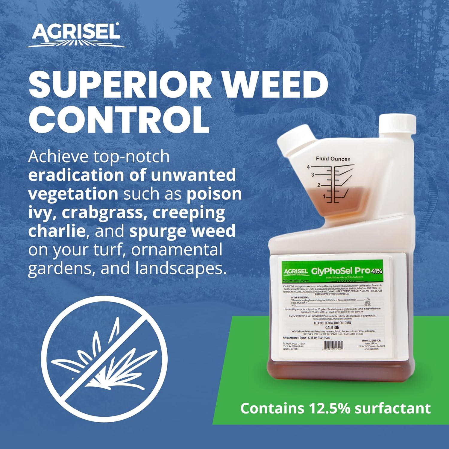 GlyPhoSel Pro – Herbicida para eliminar malas hierbas difíciles de matar, de bajo olor, fácil de mezclar, seguro para mascotas, paquete de 3 guantes