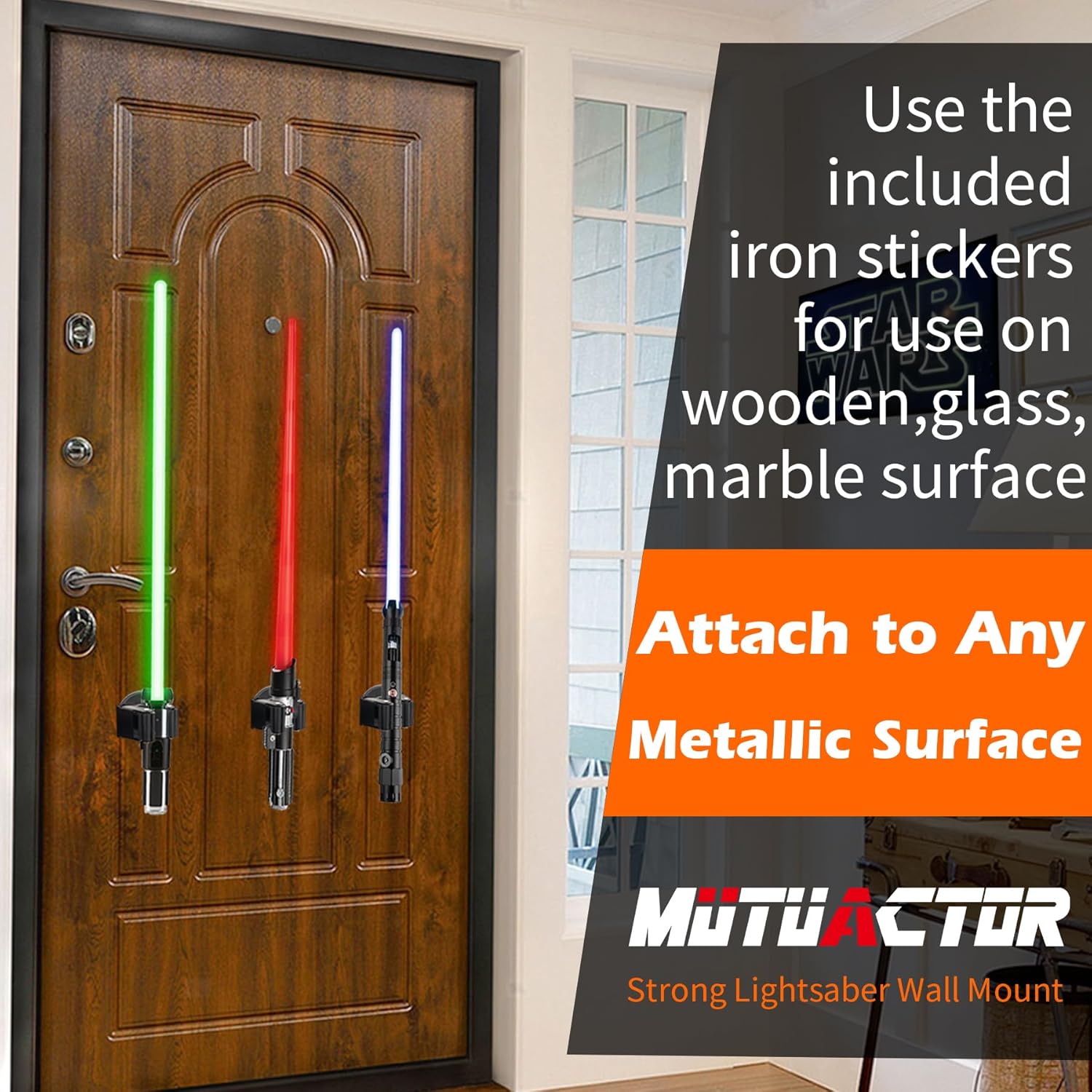 MUTUACTOR Paquete de 2 soportes de pared para sable de luz D1.69, soporte magnético para sable de luz Darth Revan, sable de luz Galaxys Edge, sable