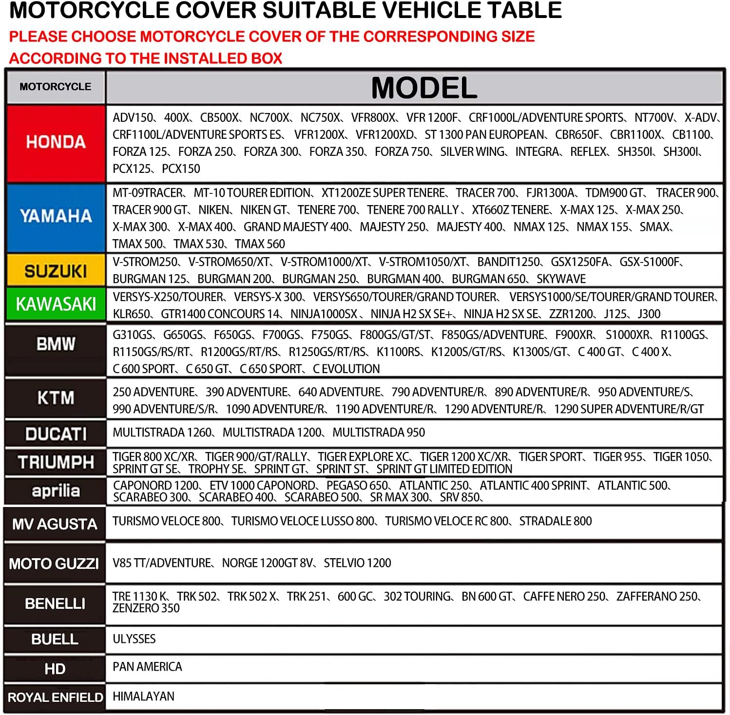 FENRIR 420D 90 “pulgadas cubierta de motocicleta impermeable al aire libre almacenamiento para aventura R1250GS R1300GS KLR650 Versys África twin