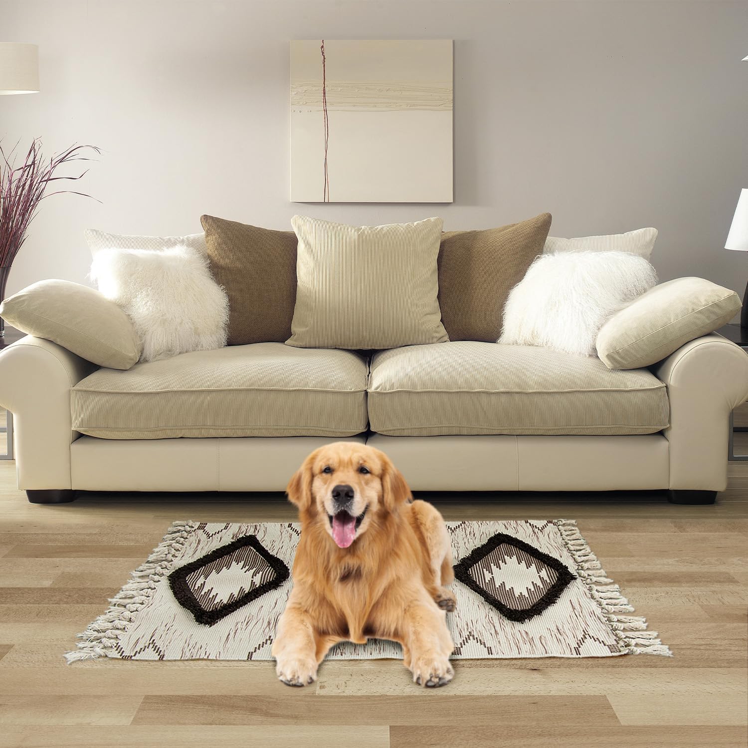 nanbowang Alfombra de pasillo bohemia de 2 x 4.3 pies, alfombra de pasillo lavable, alfombra de piso de cocina con borlas, alfombra de pasillo