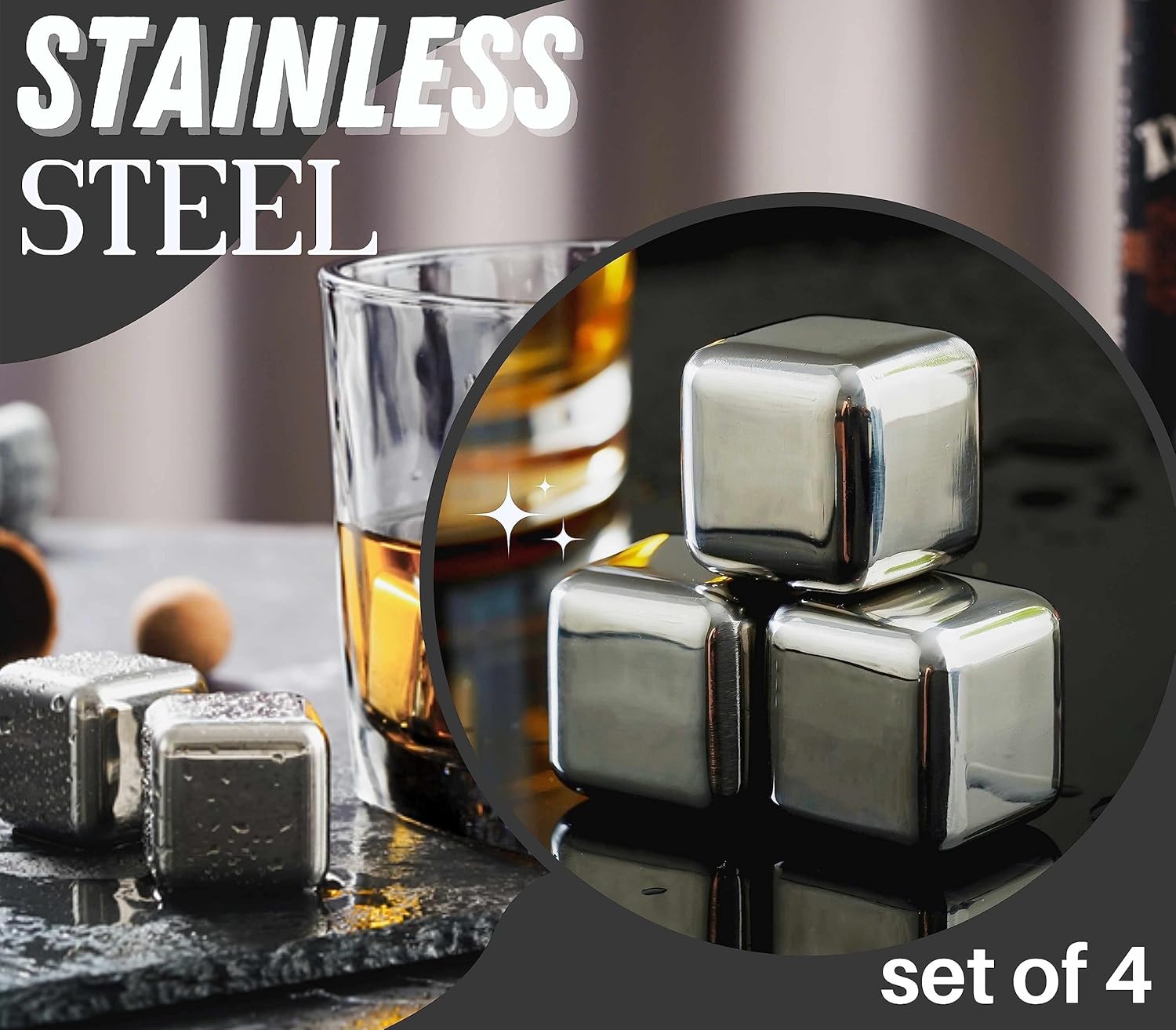 Regalos de whisky para hombres, vaso de whisky con inicial personalizada con piedras de whisky para papá, novio, mejores amigos, compañeros de