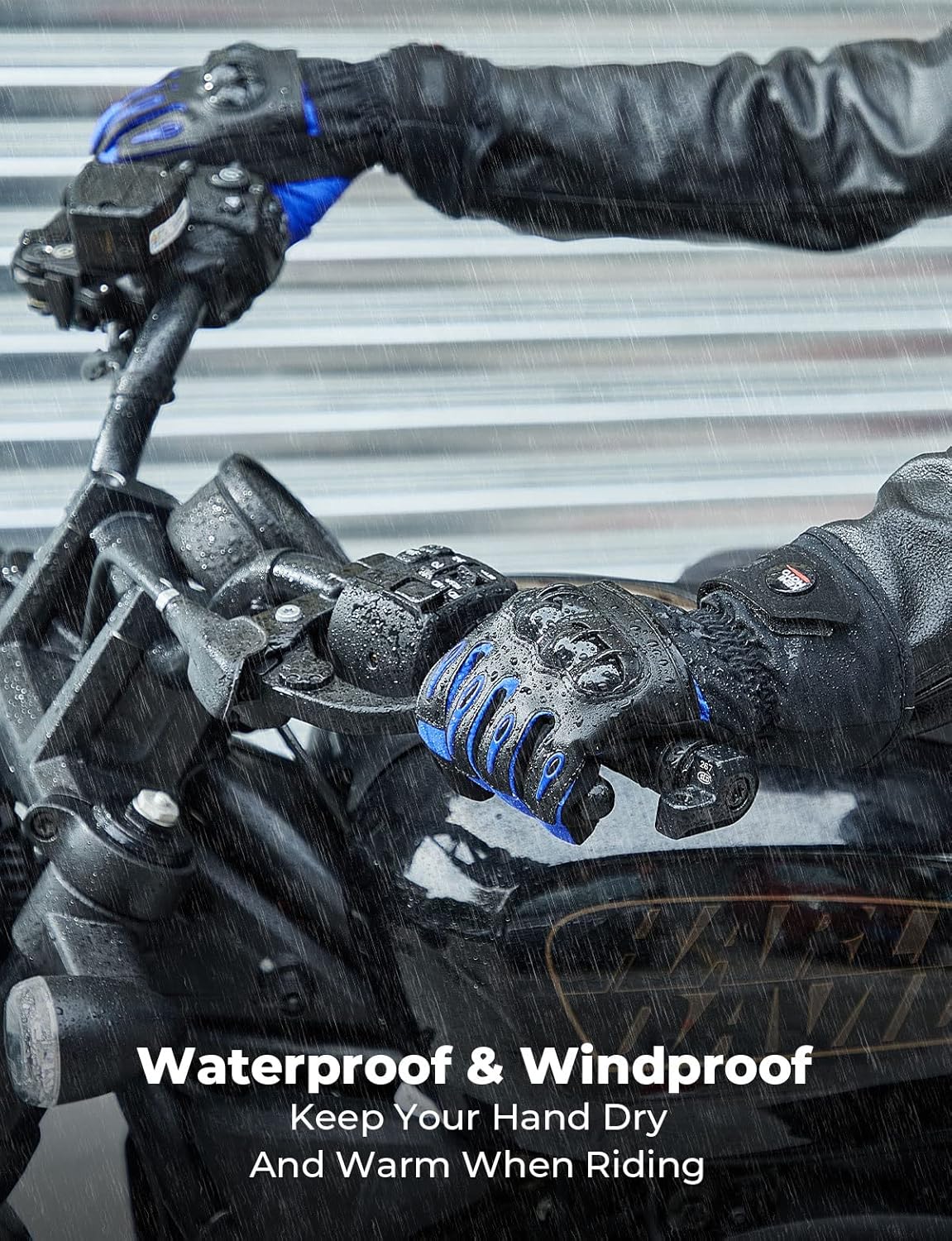 KEMIMOTO Guantes de invierno para motocicleta, guantes de invierno para clima frío, para hombres y mujeres, guantes impermeables para pantalla