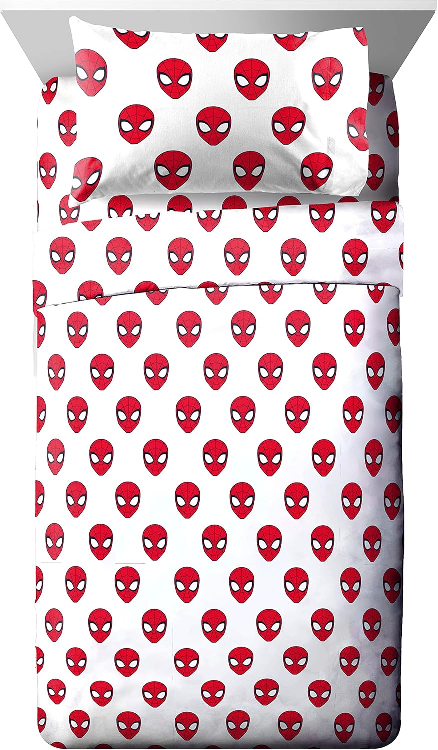 Jay Franco, Marvel Spiderman Spidey Daze – Juego para habitación 6 piezas juego de cama tamaño twin y cortinas de microfibra supersuave resistente a