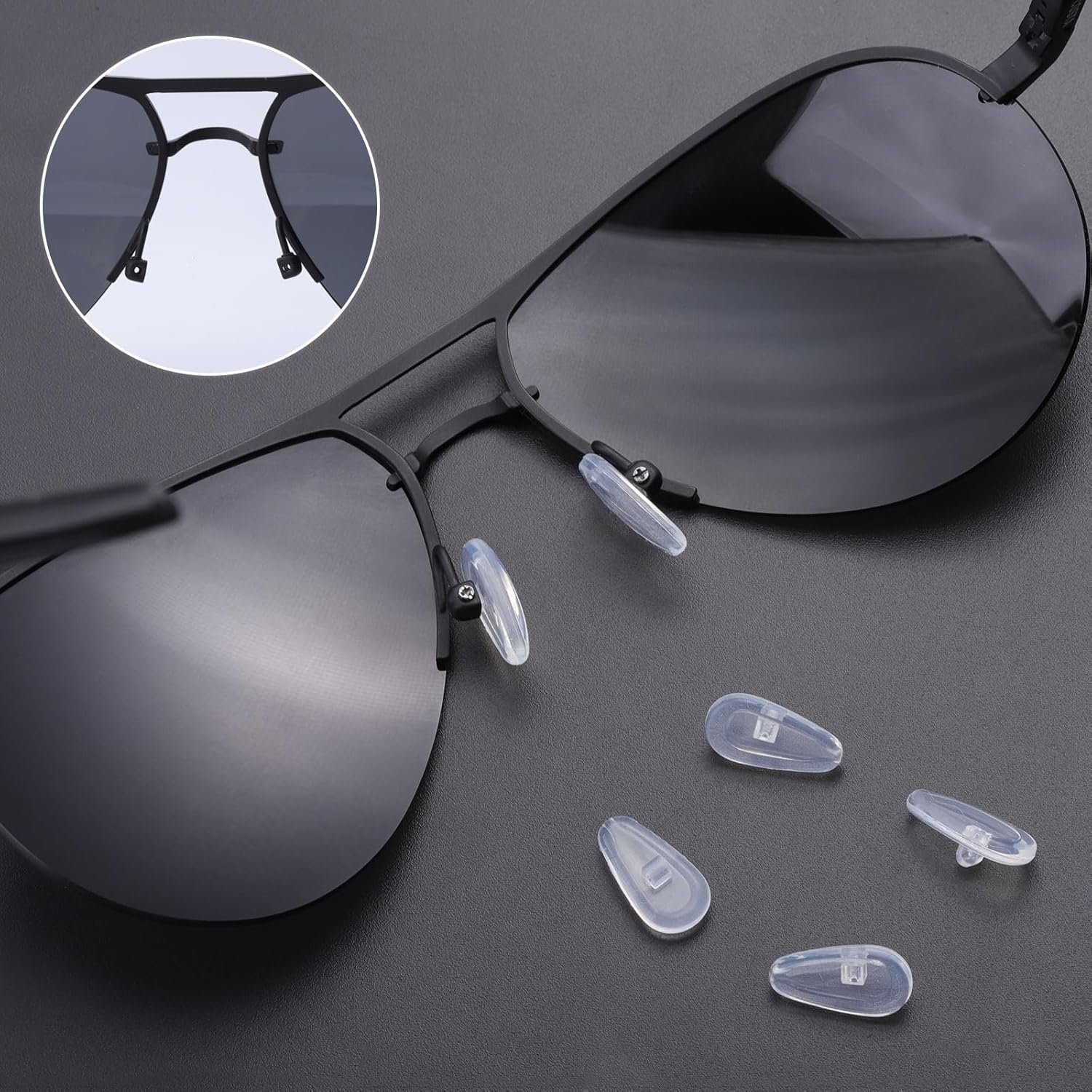 OOWLIT 5 pares de almohadillas transparentes para la nariz compatibles con Oakley Tincup OX3184Conductor 6 OO4106Conductor 8 OO4107Savitar OO6047