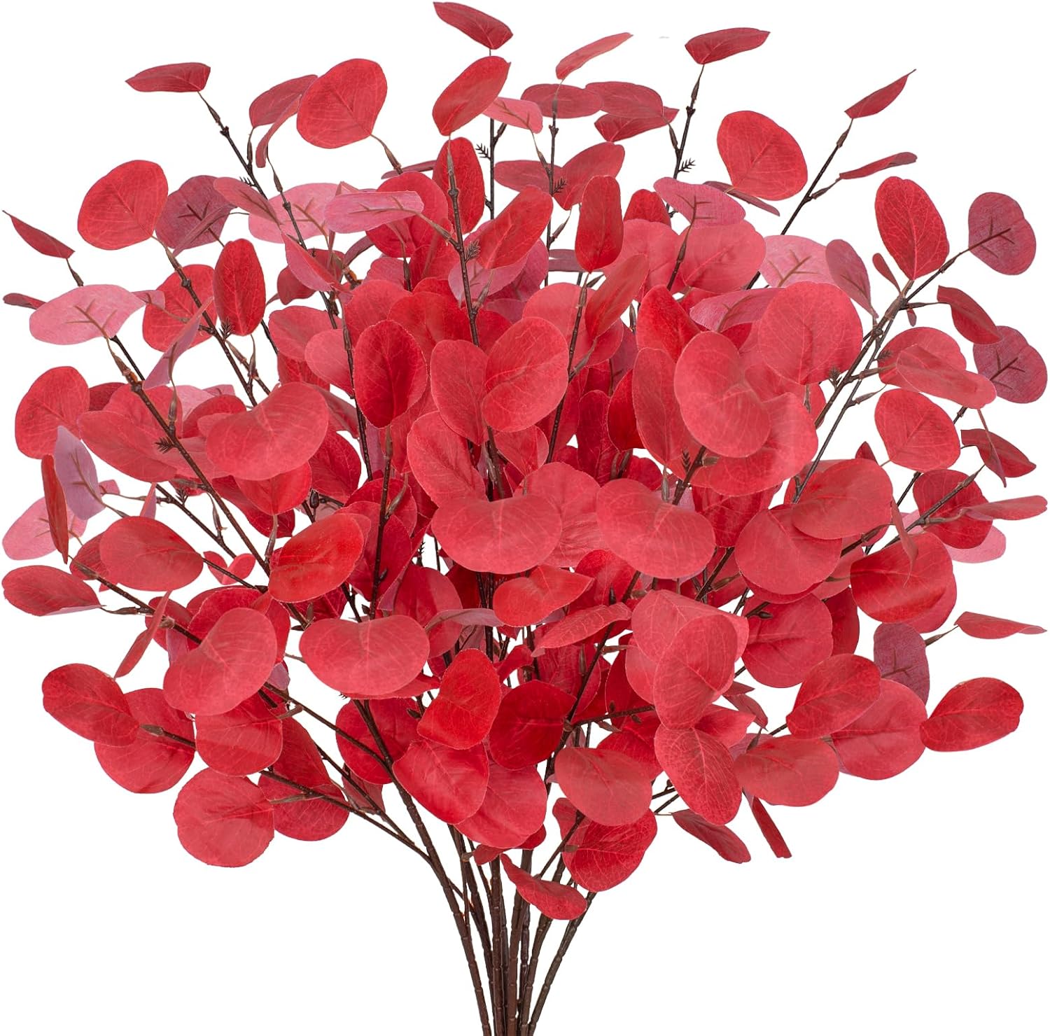 8 piezas de hojas de eucalipto artificiales de otoño, decoraciones de otoño falsas, ramas de eucalipto para el hogar, chimenea, granja, fiesta,