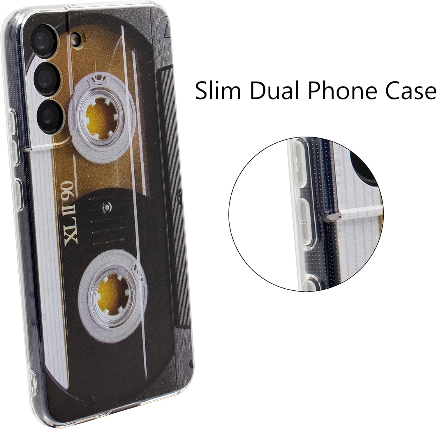 TNCYOLL Compatible con Samsung Galaxy S22 Cool Case, cinta de casete a prueba de golpes con música Cool Funda protectora para Samsung Galaxy S22