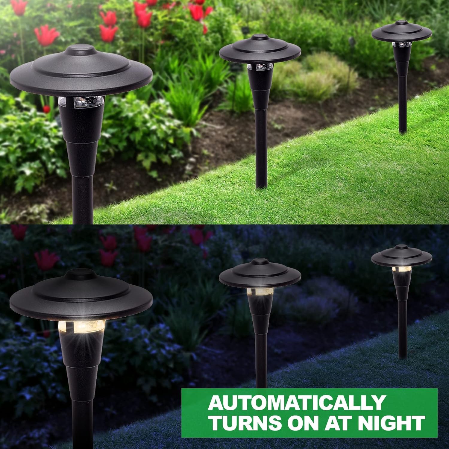 GreenLighting Luces exteriores de bajo voltaje  Luces modernas de estaca de camino de horizonte  Luces de pasarela, luces de jardín y césped,