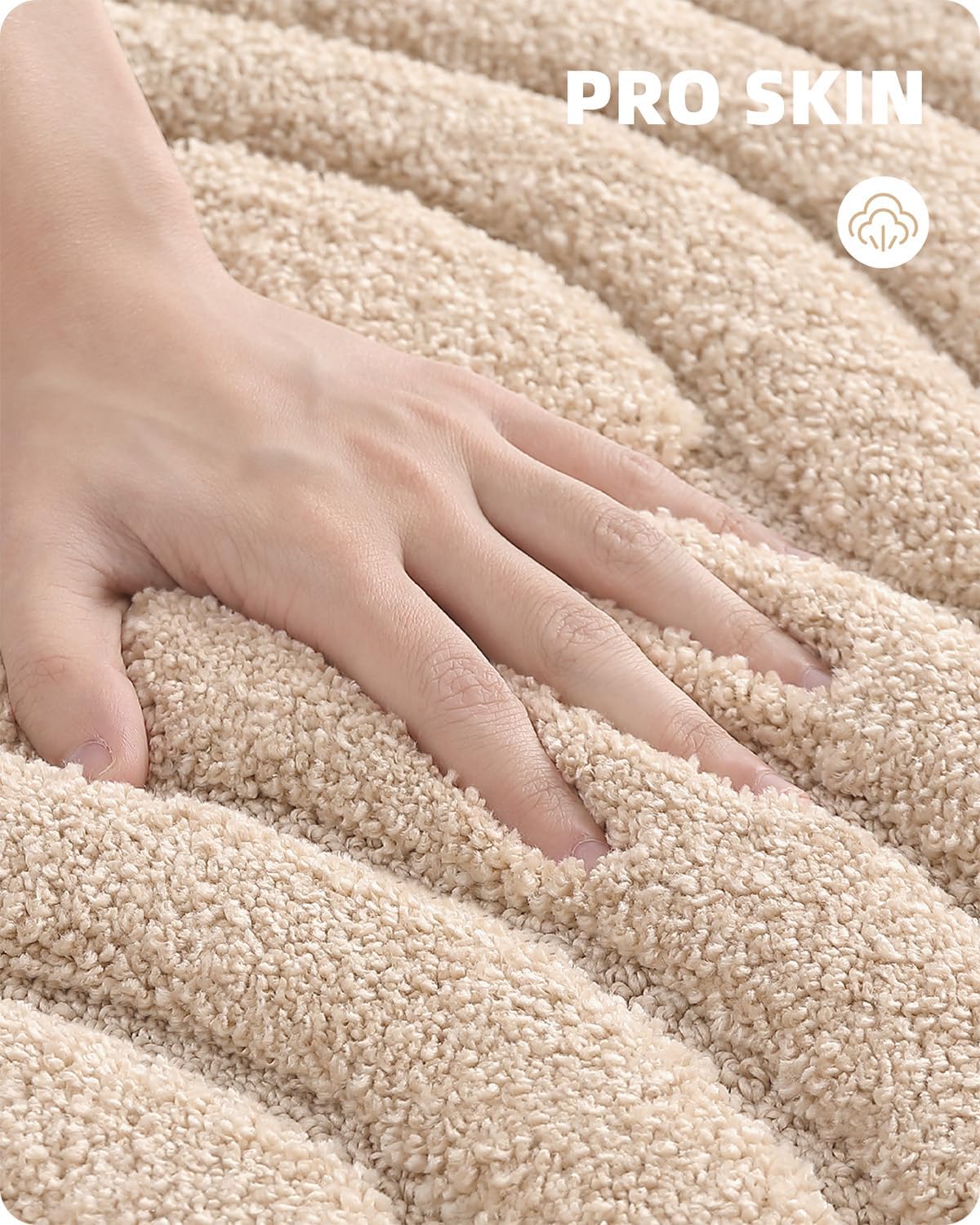 Color&Geometry Alfombra de baño beige absorbente para ducha, 20 x 32 pulgadas, antideslizante, para baño, suave y lavable, tapete de baño pequeño,