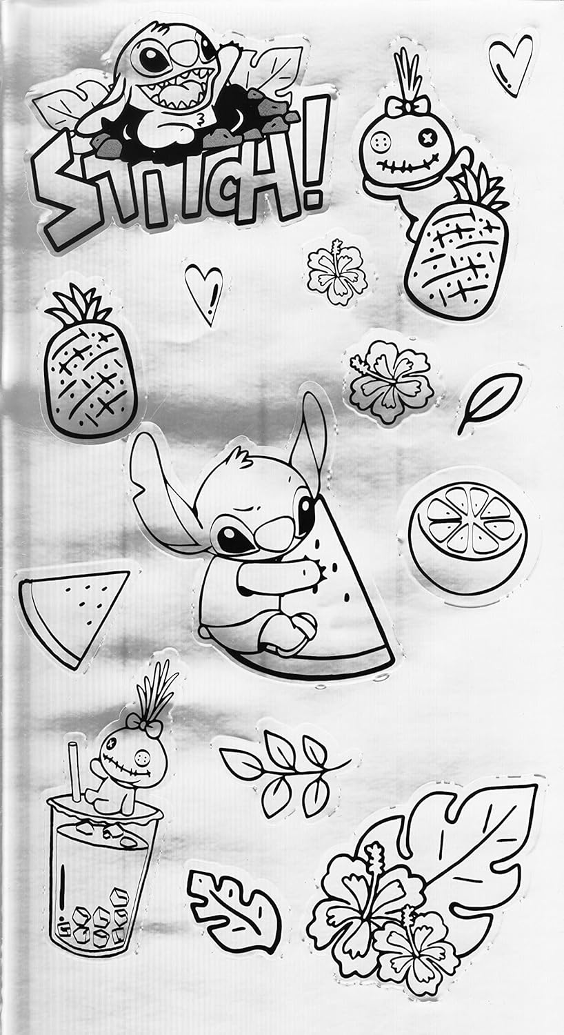 Silver Buffalo Lilo and Stitch – Botella de agua de plástico con boquilla giratoria de té de burbujas con calcomanías holográficas You Stick