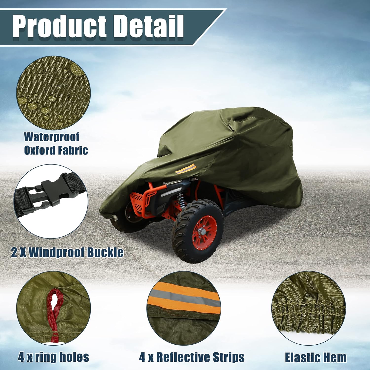 X AUTOHAUX Cubierta UTV para Can Am Maverick X3 para Polaris RZR XP 4 General 4 para Ranger Crew 210D Oxford protección para todo tipo de clima,