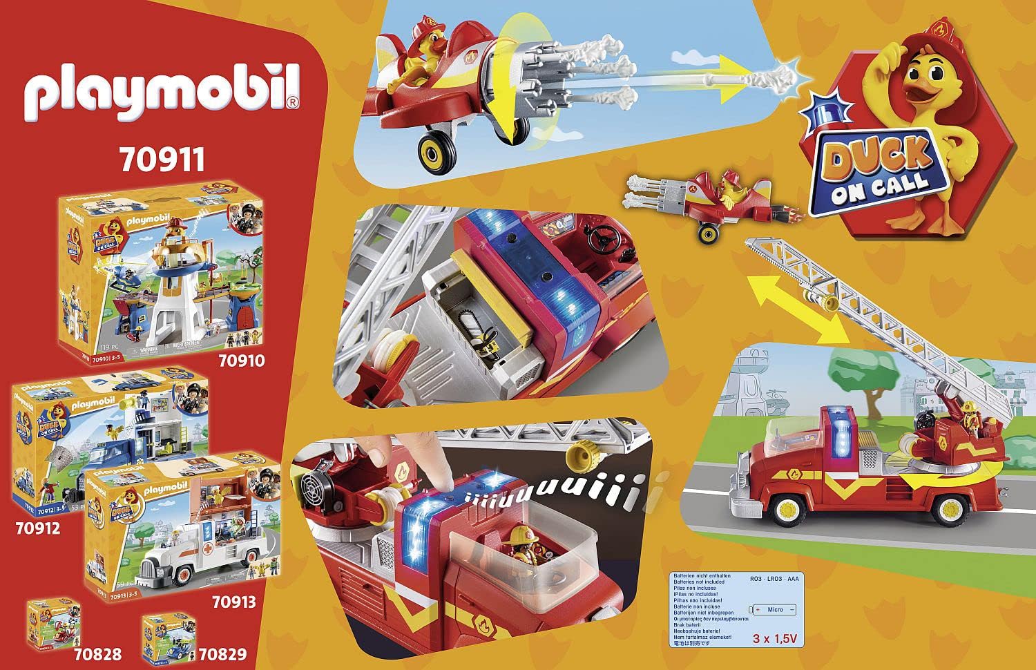 Playmobil Duck On Call – Camión de rescate de incendios