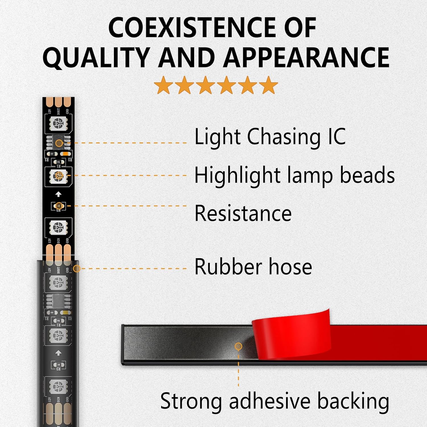 Honalia Kit de luces LED para automóvil, luces LED para automóvil, luces de sueño con control remoto, 4 tiras de luces LED para automóvil, SUV,
