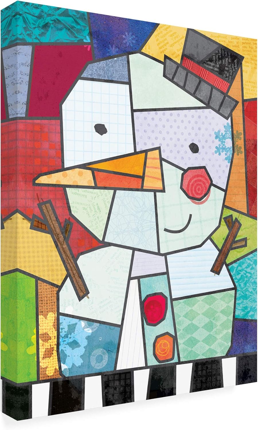 Trademark Fine Art, Muñeco de nieve de vidrieras de 14×19 de Holli Conger