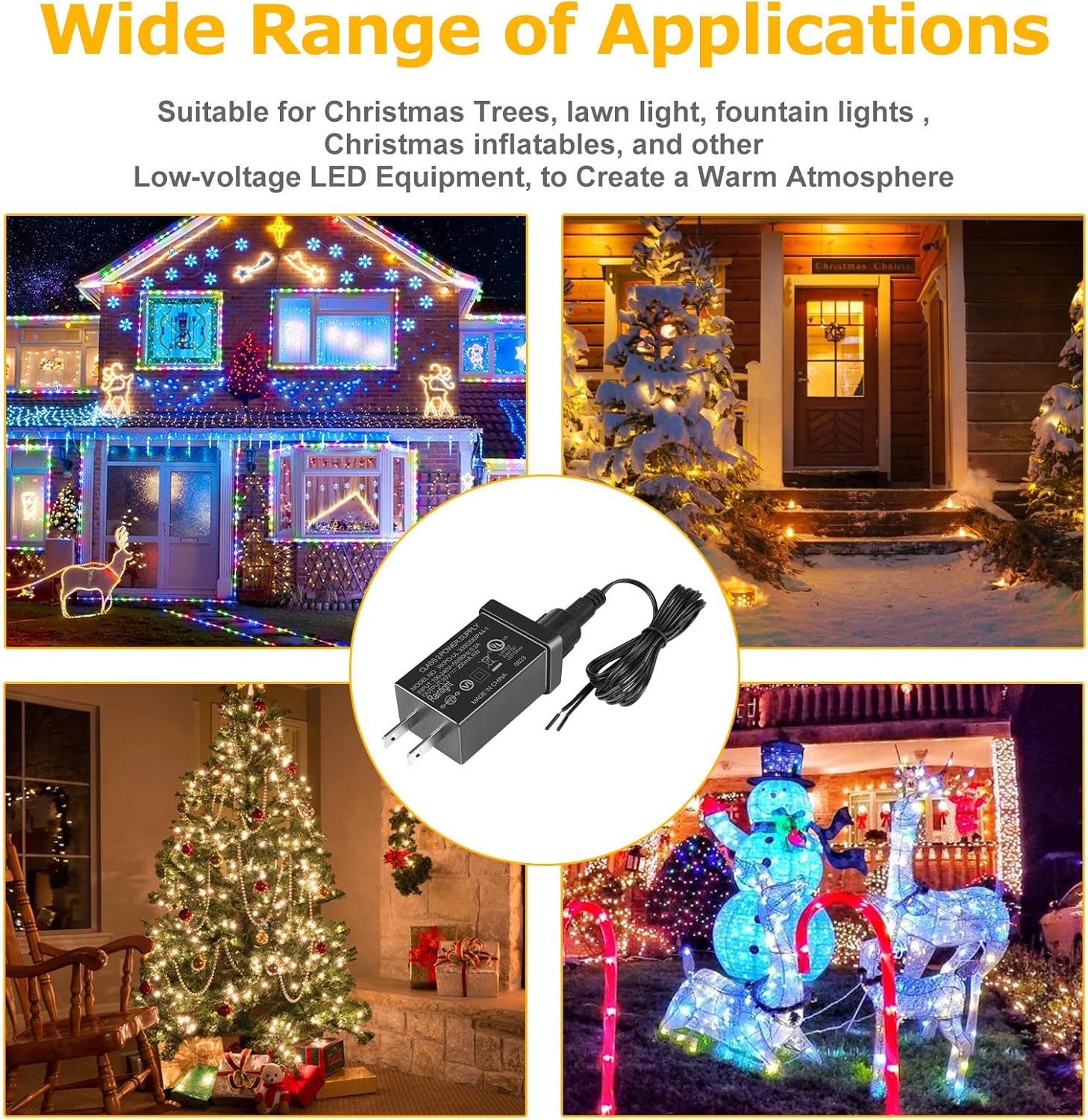 Fuente de alimentación LED de 30 V 0.2A, adaptador de corriente LED de clase 2 de 6 W, reemplazo de transformador de CA IP44 100  240 V para árbol