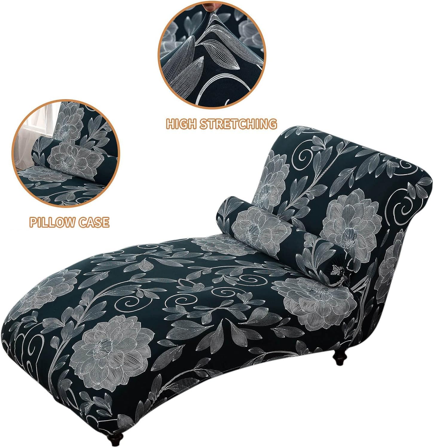Funda para tumbona sin brazos, funda elástica estampada para sofá reclinable para sala de estar #3, talla única