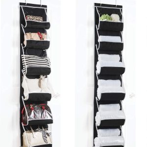 ZOBER Organizador de bolso para armario, organizador de bolsos sobre la puerta con 6 bolsillos para un fácil almacenamiento de bolsos, ganchos de ZOBER Organizador de bolso para armario, organizador de bolsos sobre la puerta con 6 bolsillos para un fácil almacenamiento de bolsos, ganchos de