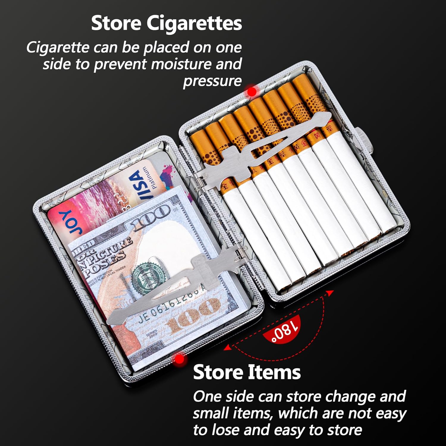 Estuche para cigarrillos (18 Cuero Tangcao Negro)
