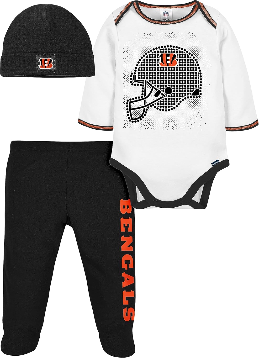 Gerber Conjunto de regalo unisex de pantalón y body con pies de equipo de la NFL para bebé