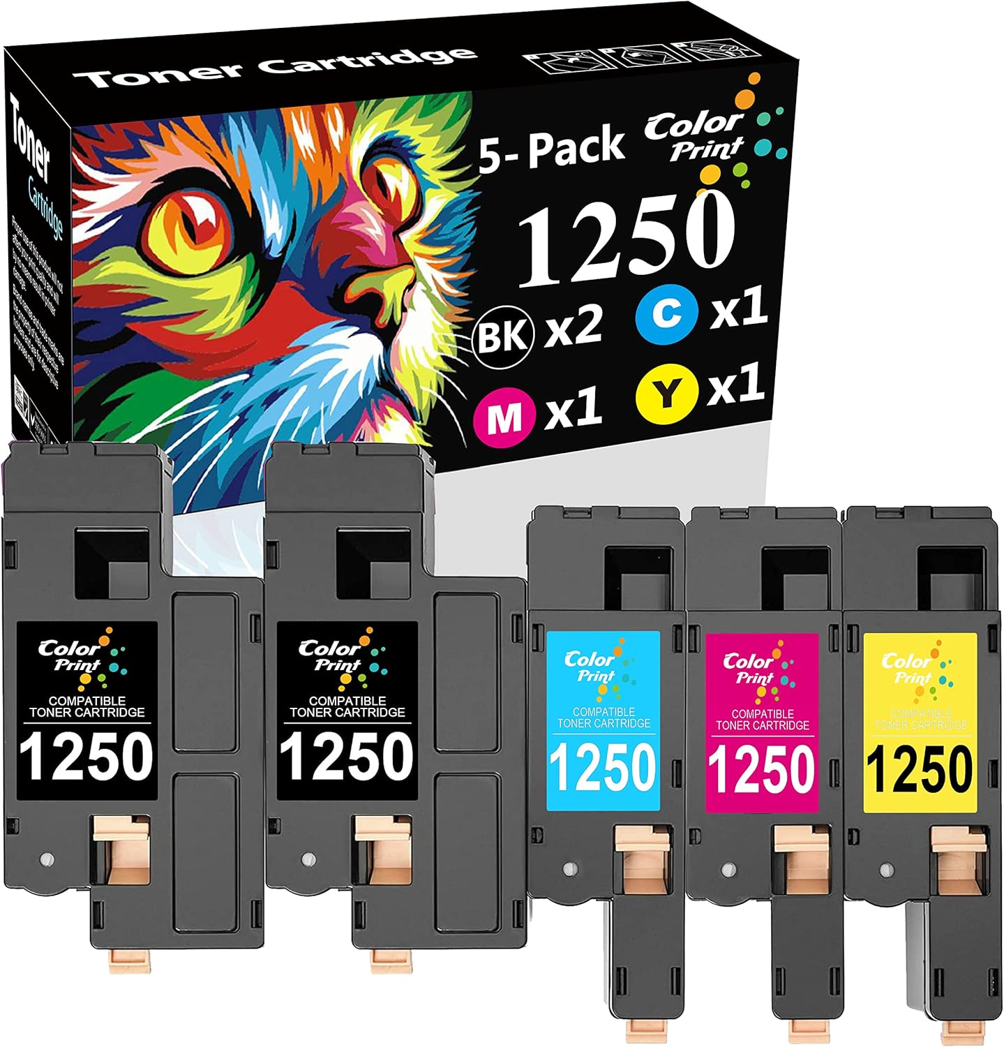 ColorPrint Cartucho de tóner compatible de repuesto para impresora láser Dell C1760NW 1250C 1350CNW 1355CN 1355CNW C1765NF 810WH C5GC3 XMX5D WM2JC