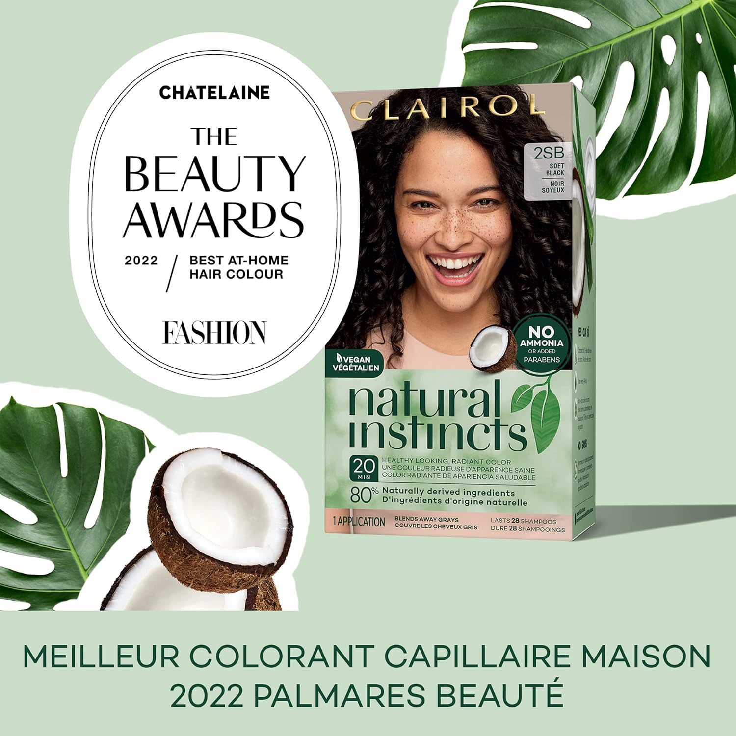 Clairol Natural Instincts – Tinte semipermanente para el cabello, color castaño cálido oscuro 4W, paquete de 2 unidades