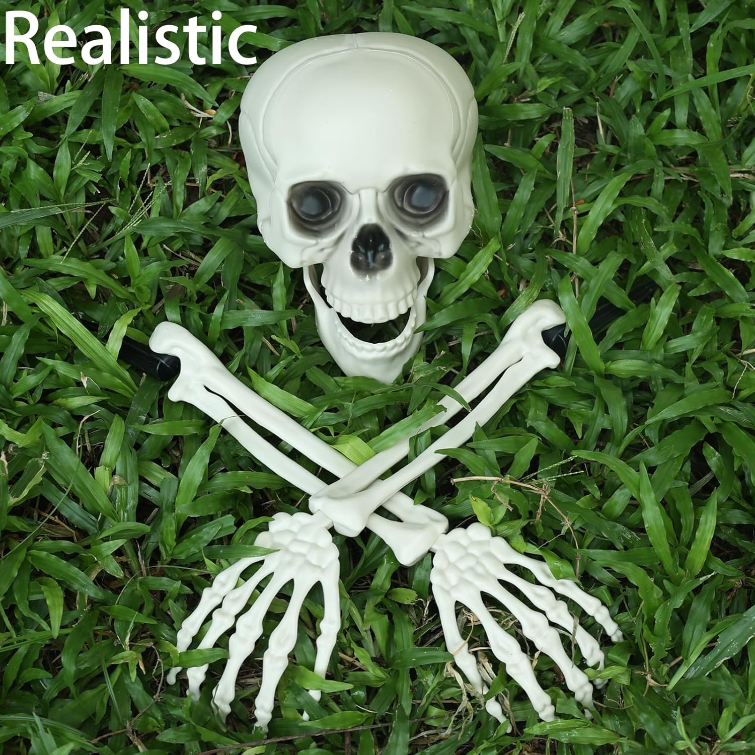 Estacas de esqueleto de decoración de Halloween, 3 piezas de tamaño real, estacas de esqueleto rompedores de tierra para decoración de Halloween,