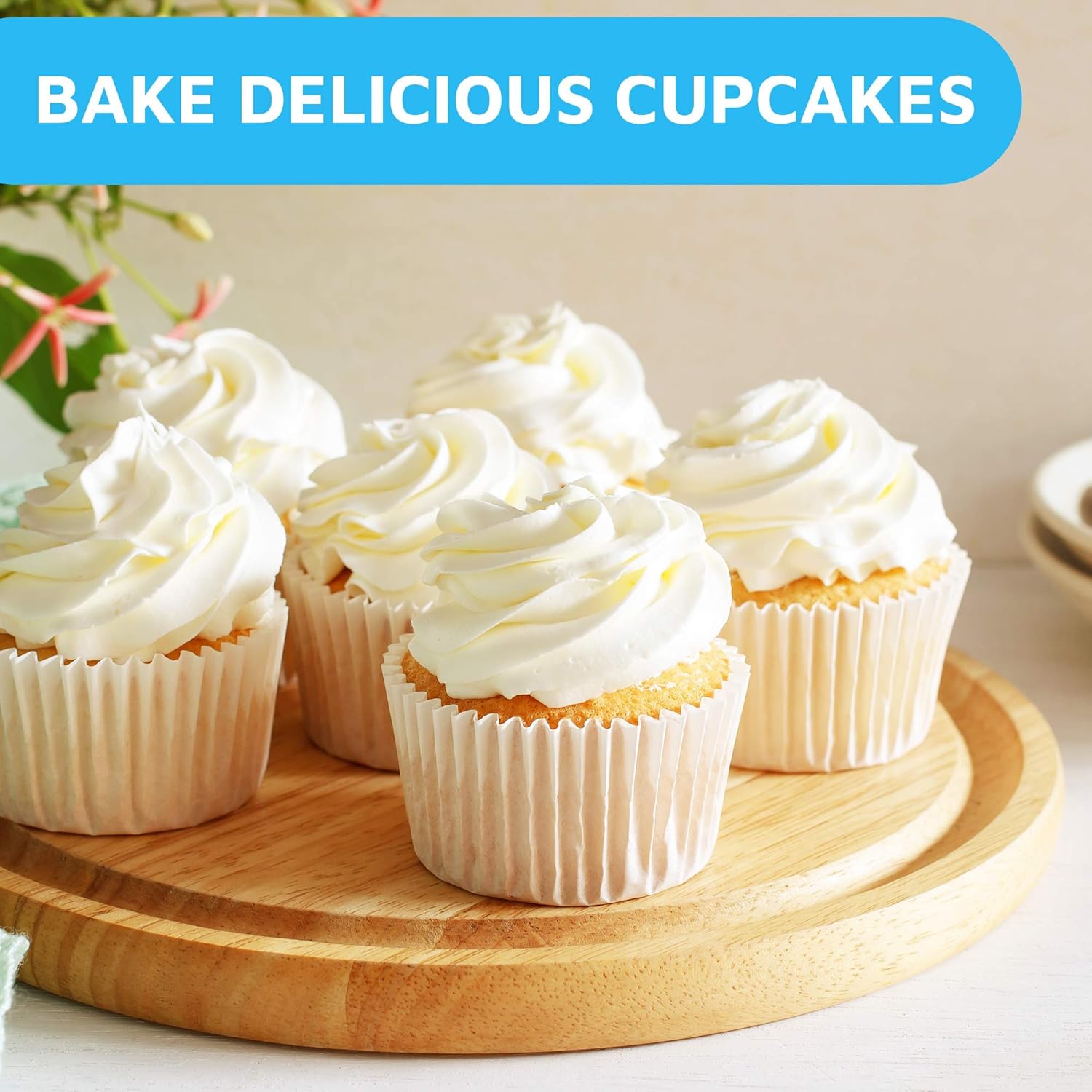 MontoPack Mini forros blancos para cupcakes  500 tazas de papel para hornear  Envoltorios de magdalenas sin olor a grasa  Forros para magdalenas