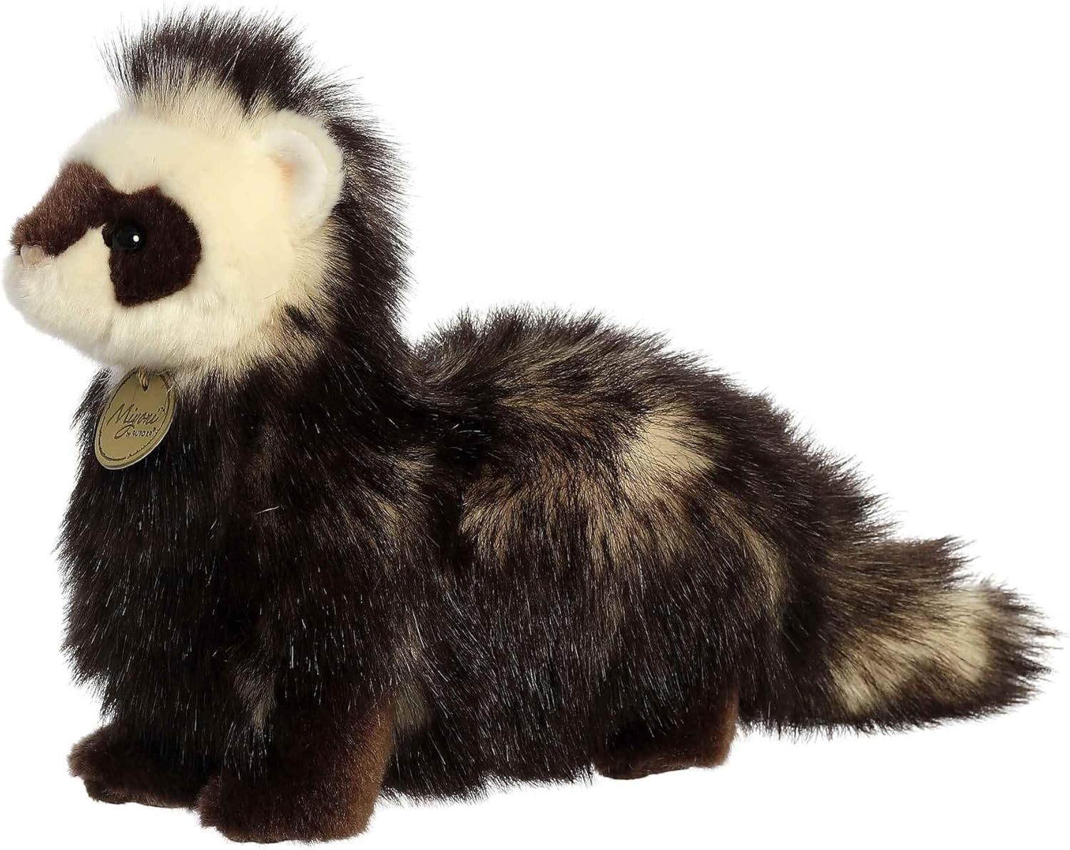 Aurora Adorable animal de peluche Miyoni Hurón – Detalle realista – Compañerismo apreciado – Marrón 10 pulgadas