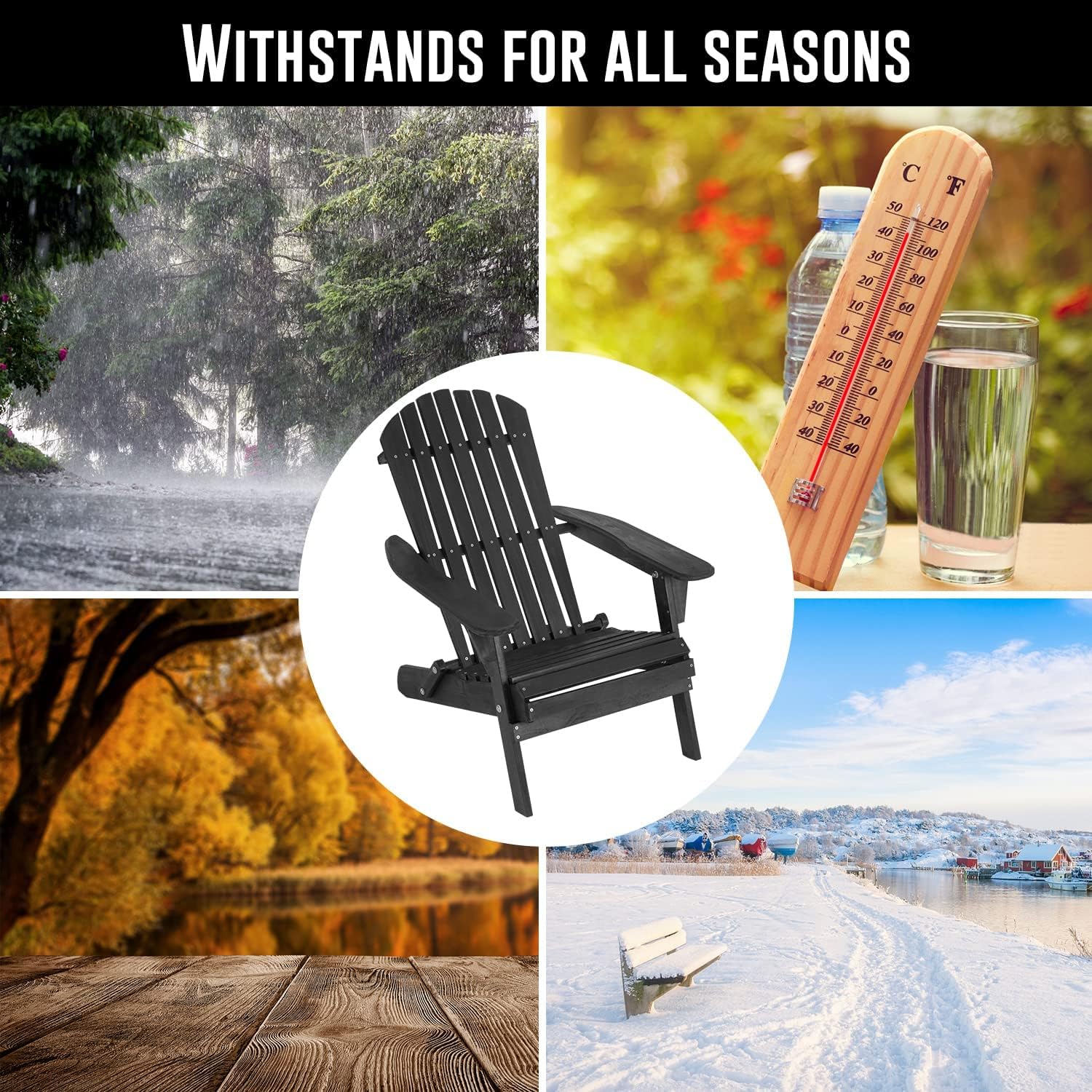 BIQWBIC Silla plegable Adirondack, silla de césped resistente a la intemperie, sillas modernas para fogatas al aire libre, sillas para patio,