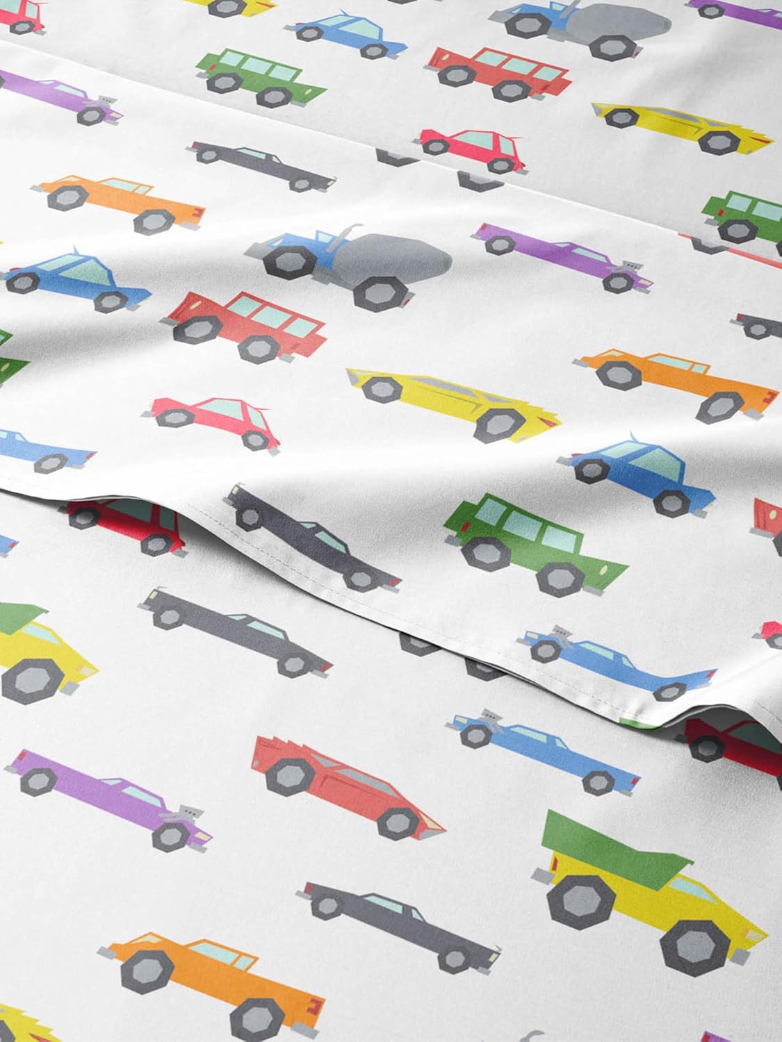 Juego de sábanas de automóviles para niños, tamaño individual, sábanas divertidas para camas individuales, sábanas para niños pequeños y adolescentes