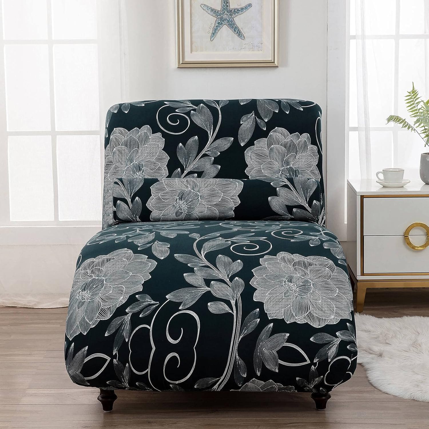 Funda para tumbona sin brazos, funda elástica estampada para sofá reclinable para sala de estar #3, talla única