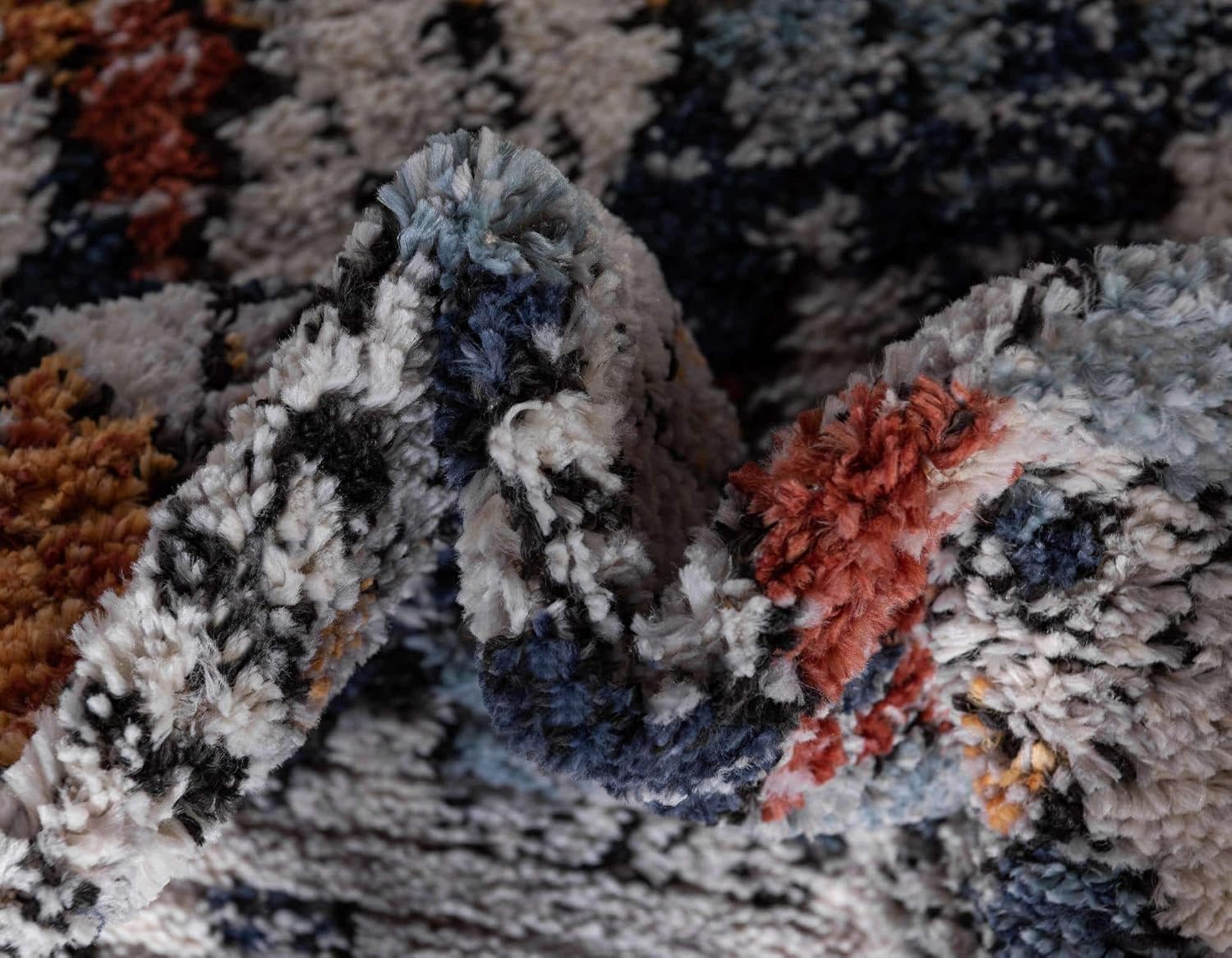 Unique Loom Morocco Collection – Alfombra con borde abstracto, diseño de diamante, bohemio (4 pies x 6 pies, rectangular, multicolor)