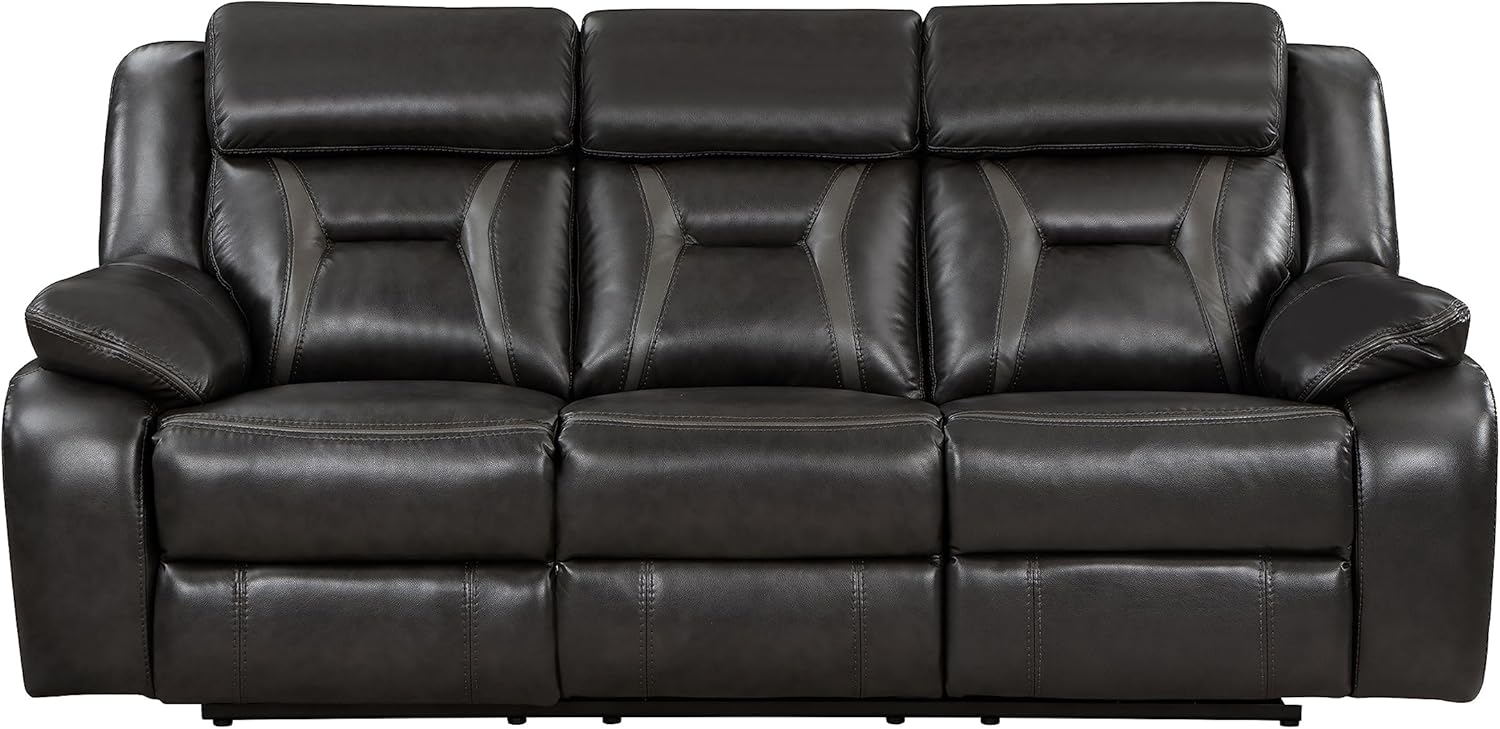 Lexicon Ridgefarm Wall-Hugger Power – Sofá reclinable doble, color gris