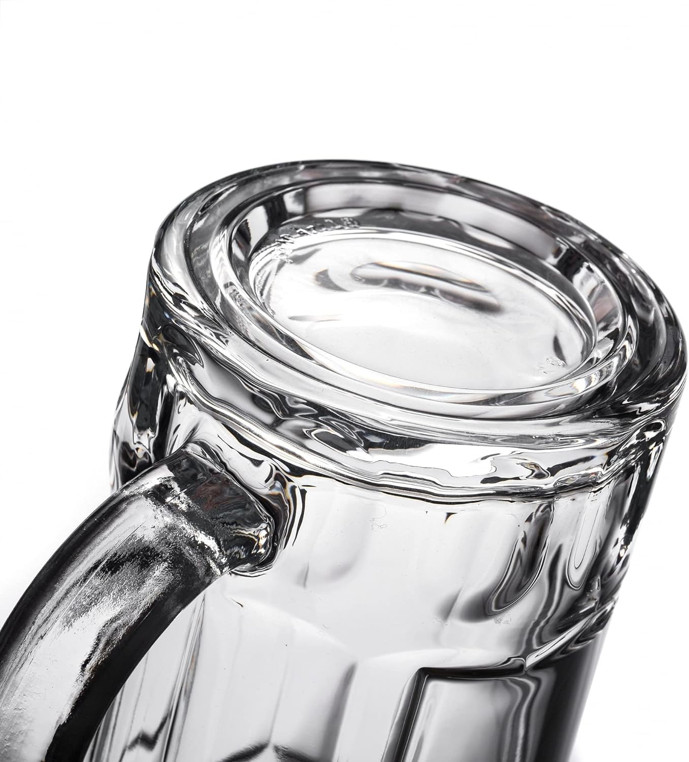 Paquete de 2 tazas de cerveza pesadas, vasos de cerveza grandes con asa, jarras de vidrio de 14 onzas, juego de vasos de cerveza clásicos