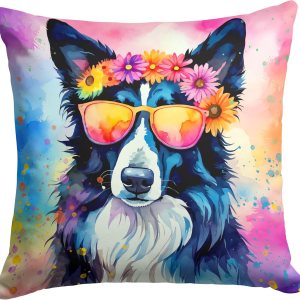 Caroline’s Treasures DAC2466PW1414 Border Collie Hippie Dawg – Almohada decorativa de tela, lavable a máquina, almohada decorativa para interiores y Caroline’s Treasures DAC2466PW1414 Border Collie Hippie Dawg – Almohada decorativa de tela, lavable a máquina, almohada decorativa para interiores y