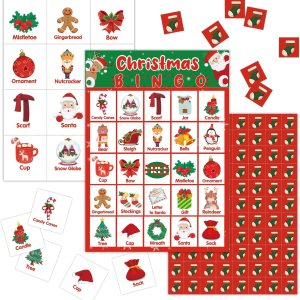 Lesixur Juegos de bingo de Navidad – Juegos de bingo de Navidad para 24 jugadores, suministros de fiesta de Navidad, juegos de bingo de vacaciones Lesixur Juegos de bingo de Navidad – Juegos de bingo de Navidad para 24 jugadores, suministros de fiesta de Navidad, juegos de bingo de vacaciones