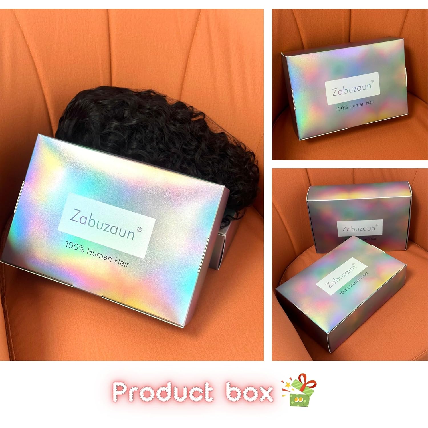 ZABUZAUN Pelucas humanas cortas y rizadas con flequillo para mujeres negras, 100% cabello humano virgen brasileño, hechas a máquina, sin pegamento,