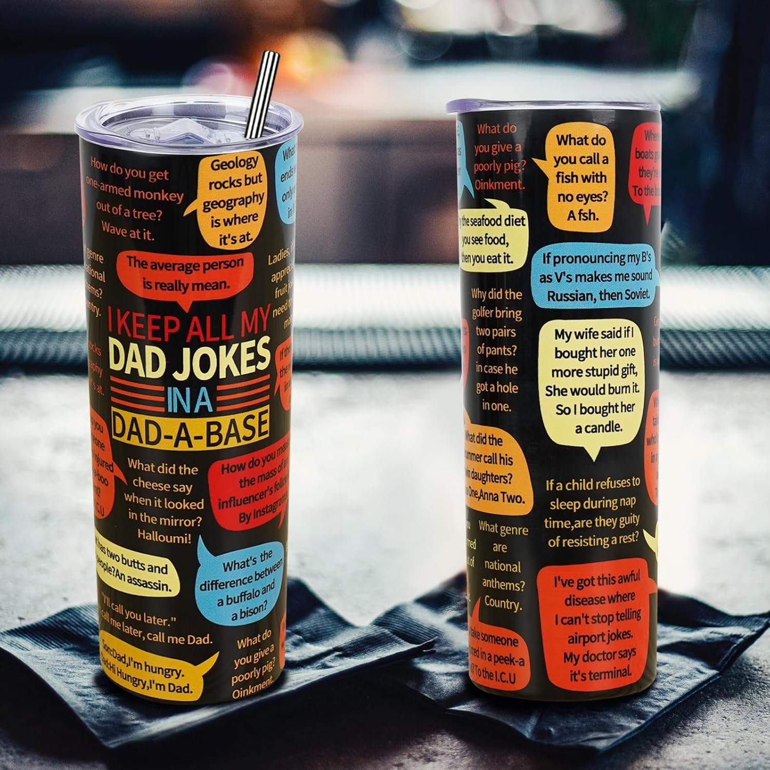 Yuzlin Vaso de acero inoxidable con aislamiento para papá, vaso delgado de 20 onzas, regalo para papá, regalos de cumpleaños para papá de hija,